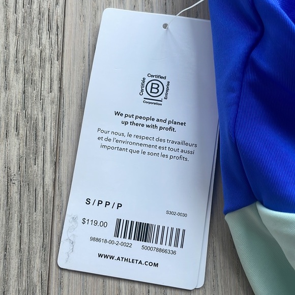 BNWT Athleta Coastline one piece swimsuit bathing suit Size Small Blue Summer - Picture 8 of 8